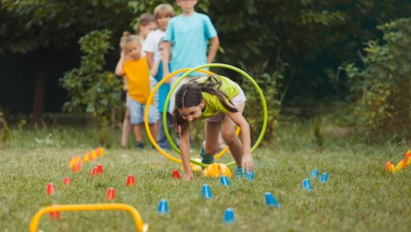 Young children playing together in a family child care home.